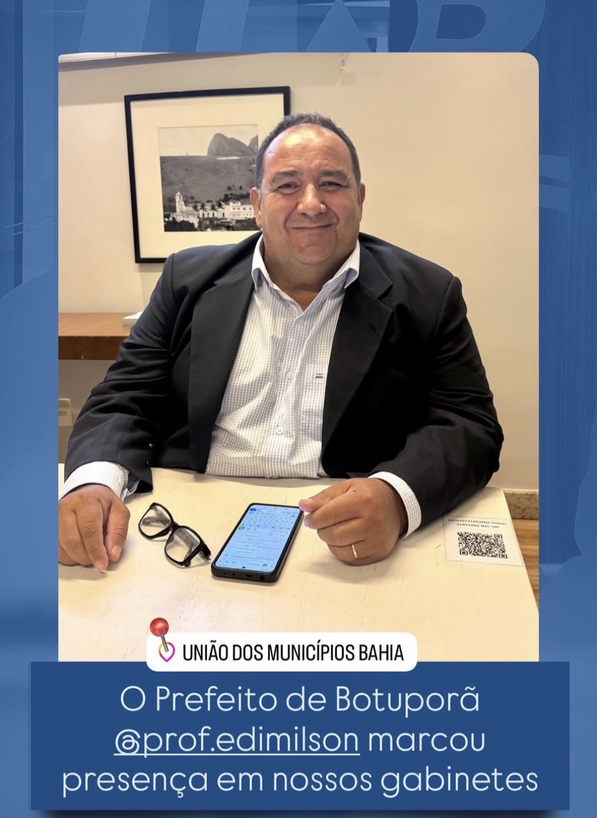 O prefeito de Botuporã marcou presença em nosso gabinete, contribuindo para o diálogo e o desenvolvimento regional.